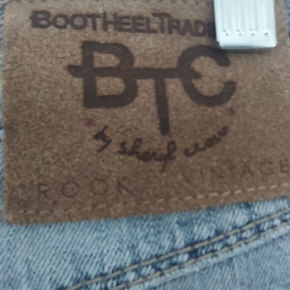 Bootheel Trading Co Jean Skirt Mini Size 12 Patch Distressed Embellished - Picture 9 of 11